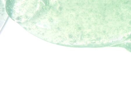 Gel serum texture with transparent micro bubble isolated on white background. Skin care concept. Copy space. - Imageの写真素材