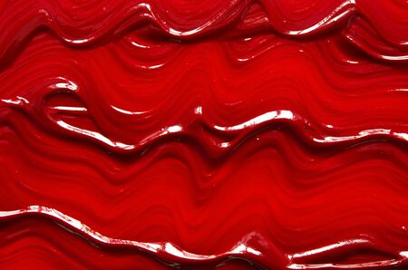 Smear and texture of red lipstick or acrylic paint. - Imageの写真素材