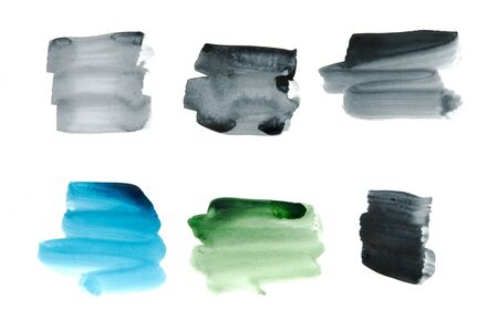 Set of watercolor stain on a white background. - Imageの写真素材