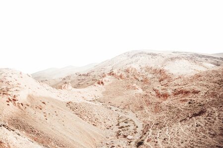 Along the Dead Sea coast, among sandy dunes. The landscape of the desert. Israel.の写真素材