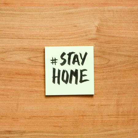 Stay at home and be safe. Self isolation and quarantine campaign to protect yourself and save lives.の写真素材
