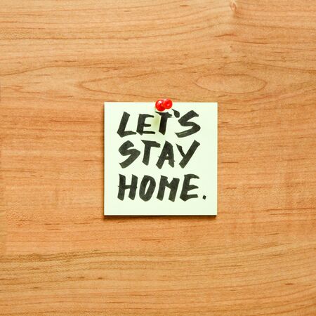 Stay at home and be safe. Self isolation and quarantine campaign to protect yourself and save lives.の写真素材