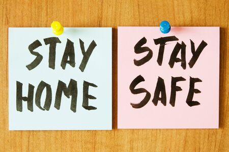 Stay at home and be safe. Self isolation and quarantine campaign to protect yourself and save lives.