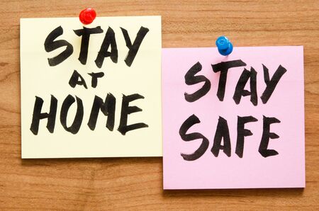 Stay at home and be safe. Self isolation and quarantine campaign to protect yourself and save lives.の写真素材