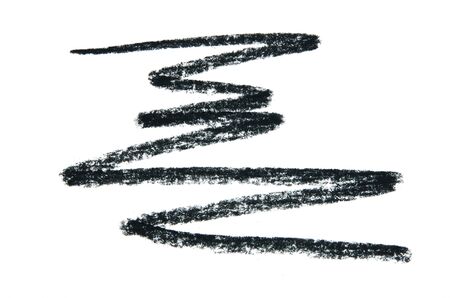 Black smear of crushed eyeliner or acrylic paint isolated on a white background. - Imageの写真素材