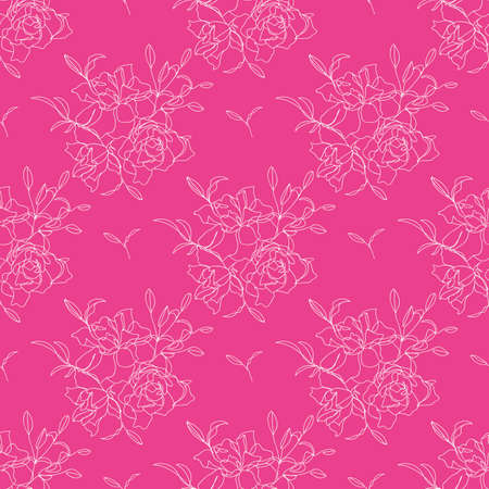 Seamless floral pattern with flowers and leaves. - Vector illustrationのイラスト素材