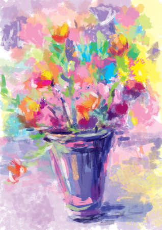 contemporary oil painting art. digital art.の写真素材