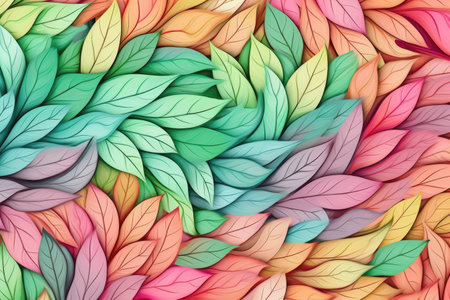 Pattern of intertwined intricate leaves. AI Generativeの素材