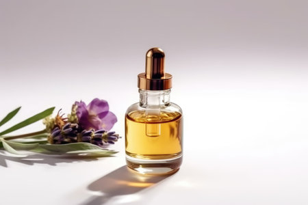 Essential oil serum for cosmetics products on white background. AI Generativeの素材