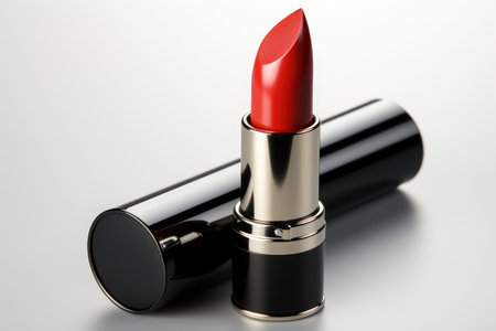 Beautiful lipstick isolated on white. Makeup productの素材
