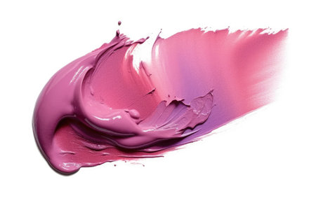 Lipstick smear smudge swatch isolated on white backgroundの素材