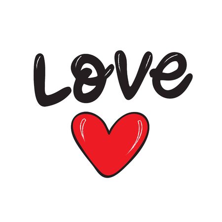 Hand drawn lettering Love on white backgroundのイラスト素材