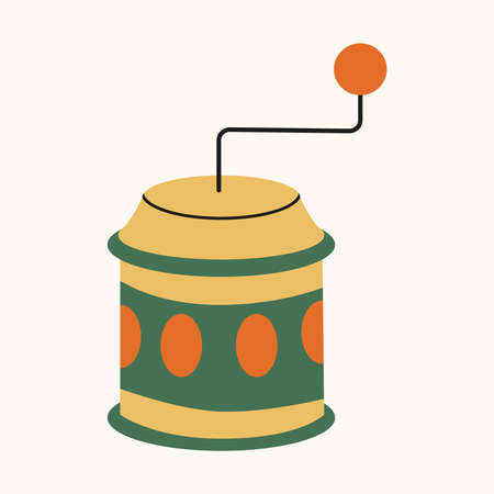 Harmonic metal musical instrument hand organ. Component of the development of Montessori education in kindergarten, at home. Game for children for finger motility, logic, sense of rhythm. Vectorのイラスト素材