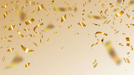 Confetti gold ribbons luxury greeting rich cardのイラスト素材