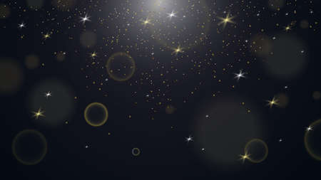 Glamorous golden particles black luxury backgroundのイラスト素材