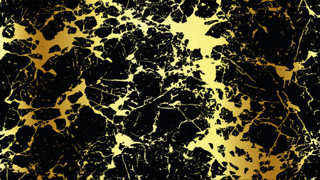 Black grunge texture on golden backgroundのイラスト素材