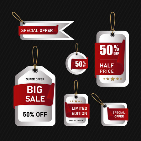 Flat design sale label collectionのイラスト素材