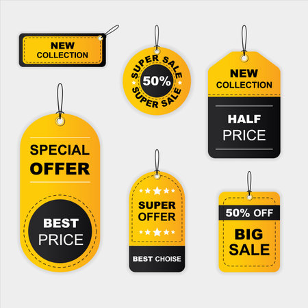 Realistic sales label setのイラスト素材