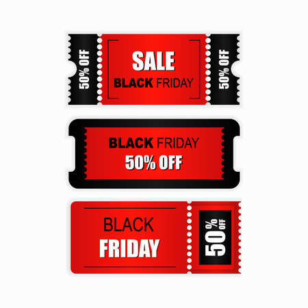 Flat black friday labels collectionのイラスト素材