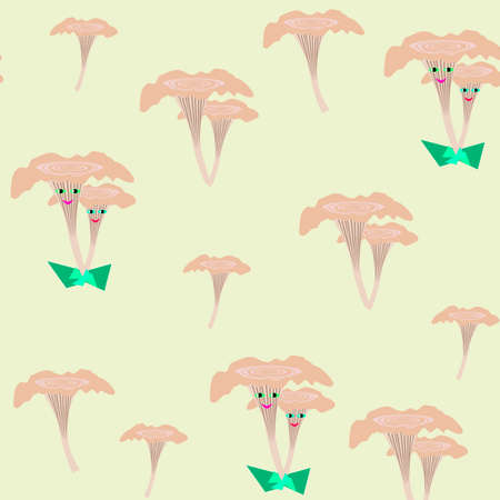 mushroom patternのイラスト素材