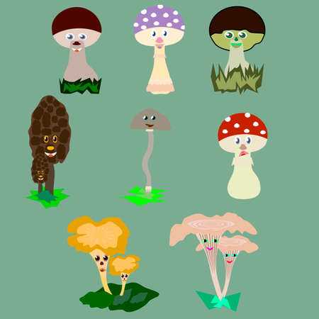 Mushroomsのイラスト素材
