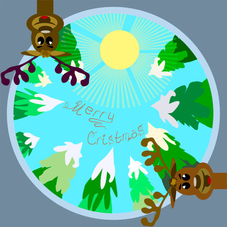 card with christmas trees and christmasのイラスト素材