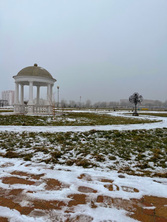 beautiful gazebo in Zhlobin Park, Republic of Belarusの写真素材