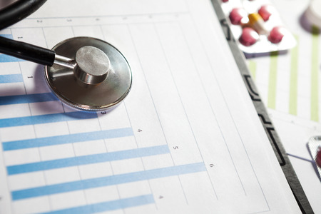 Medical marketing and Health care business analysis report. Medical marketing concept.の写真素材
