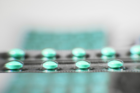 Medicine pills in packs pills in blister pack capsules and pill packed in blistersの写真素材