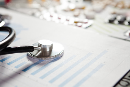 Medical marketing and Health care business analysis report. Medical marketing concept.の写真素材
