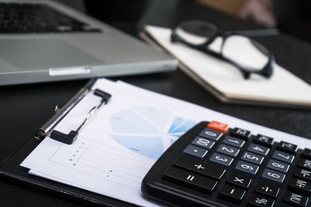 Business and the financial reports a workplace.Copy space for textの写真素材