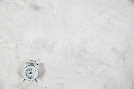 Retro alarm clock on white background. Copy space for text.の写真素材