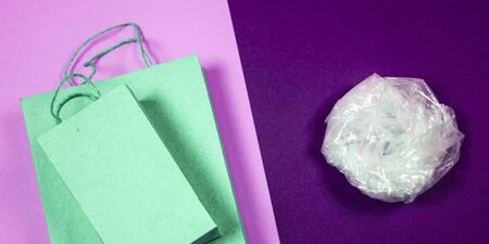 Recyclable garbage consisting of plastic and paperの写真素材