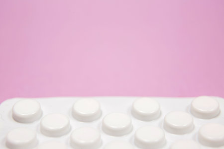 Background of blisters of pharmaceutical pills with copy spase