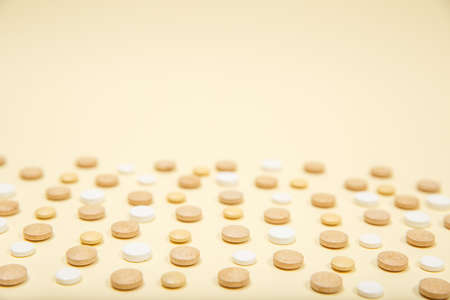 A photo of different medical drugs, tablets and pillsの写真素材