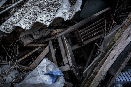 Old vintage chair in a junkyard in village