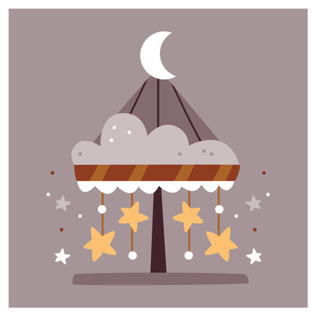 Roundabout.A cute kids illustration about sleep and night.のイラスト素材