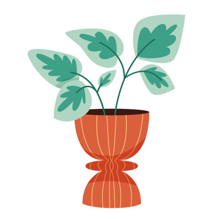 Branches of leaves in a modern vase. Simple Bouquet.Spring floral plant, field bloom, cut meadow.のイラスト素材