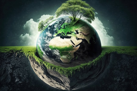 earth day. green world. Ecology and environmental protection concept. Generative AIの素材