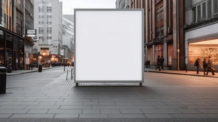 advertisement board with copy space area in city , ai generated.の素材