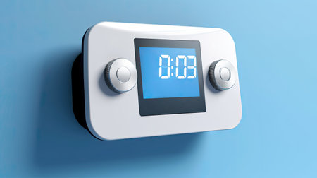 modern residential programmable heating and cooling thermostat, AI Generated.の素材