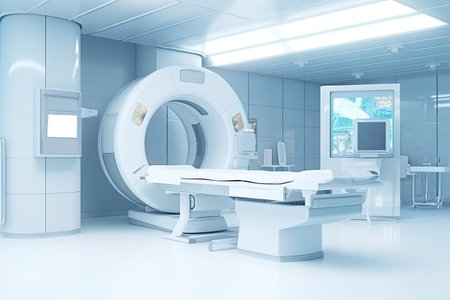 x-ray scan medical diagnosis machine at hospital health care lab. AI Generatedの素材