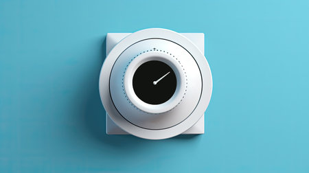 modern residential programmable heating and cooling thermostat, AI Generated.の素材