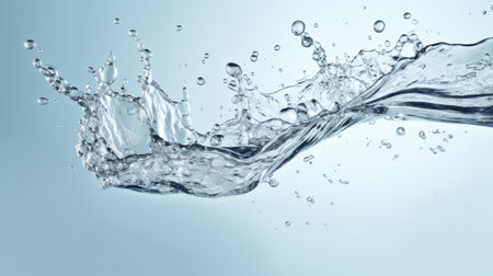 water splashes and drops on the light background.の素材