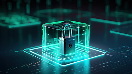 network cyber security, information security and encryption, secure Internet accessの素材