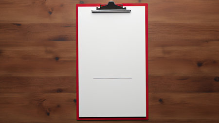 Clipboard with A4 paper on white background, mock upの素材