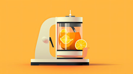 Electric juicer with fresh juice and fruitsの素材