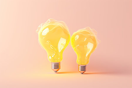 Creative light bulb on the light background.の素材