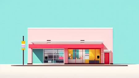 Store building. Online shopping concept. ai generatedの素材