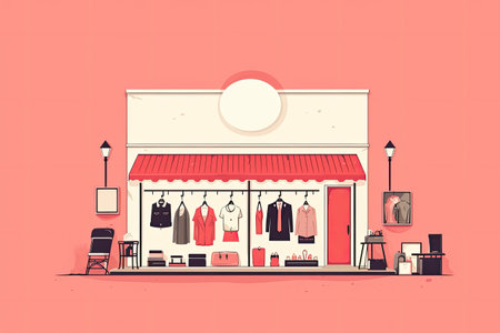 Store building. Online shopping concept. ai generatedの素材
